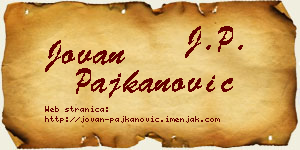 Jovan Pajkanović vizit kartica